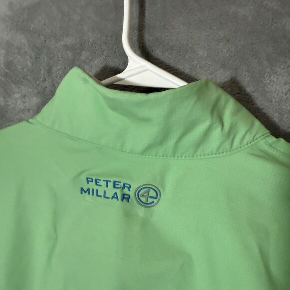 Peter Millar Element 4 Short Sleeve 1/4 Zip Golf Pullover XL Green Jacket READ - Picture 2 of 10